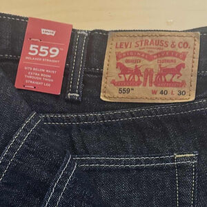 Levi's 559 Mens Jeans W40 L30 Relaxed Straight Dark Wash Blue Denim